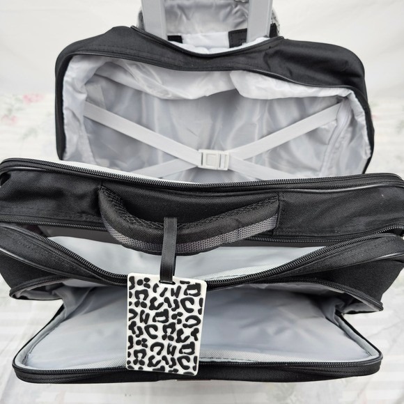 Protege Black Rolling Travel Laptop Briefcase Wheeled Luggage Carry On Bag - Picture 5 of 16